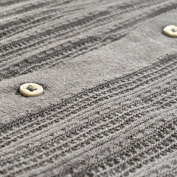 American Eagle Weekend Sweater Polo‎ Men M Grey Textured Short Sleeve - Picture 4 of 8